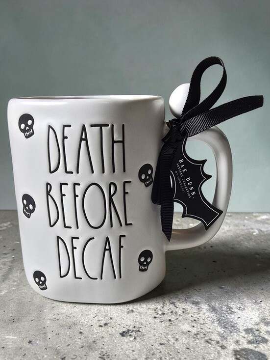 Rae Dunn Other - Rae Dunn Death Before Decaf Skull Mug Halloween NWT